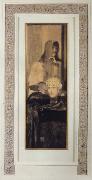Fernand Khnopff White Black and Gold oil painting artist